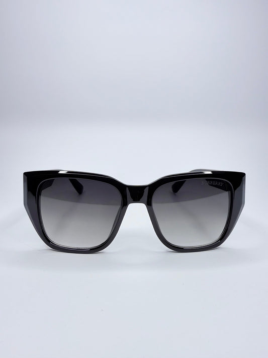 🕶️ Burberry Γυαλιά Ηλίου Oversized Μαύρα με Χρυσές Λεπτομέρειες