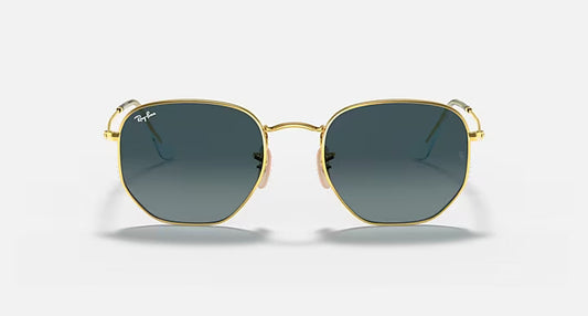 Ray-Ban Hexagonal Flat Lenses Γυαλιά Ηλίου Χρυσό με Πράσινους Φακούς
