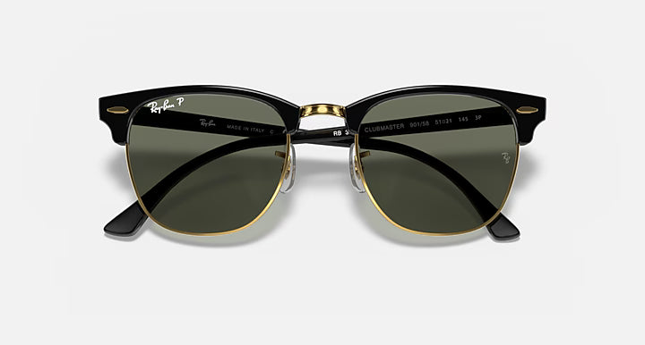 Ray-Ban Clubmaster Black-Gold – Classic design με Polarized φακούς
