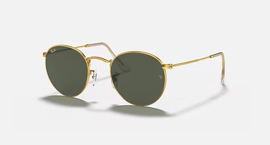 Ray-Ban Round Metal Legend Gold - Χρυσά Στρογγυλά Γυαλιά Ηλίου με Πράσινους Φακούς