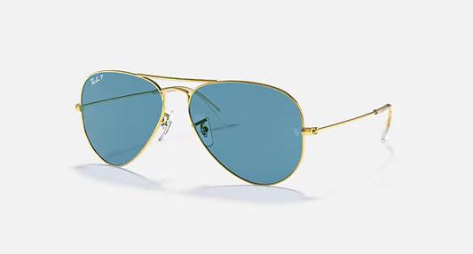 Ray-Ban Aviator Classic - Χρυσά Γυαλιά Ηλίου με Μπλε Φακούς