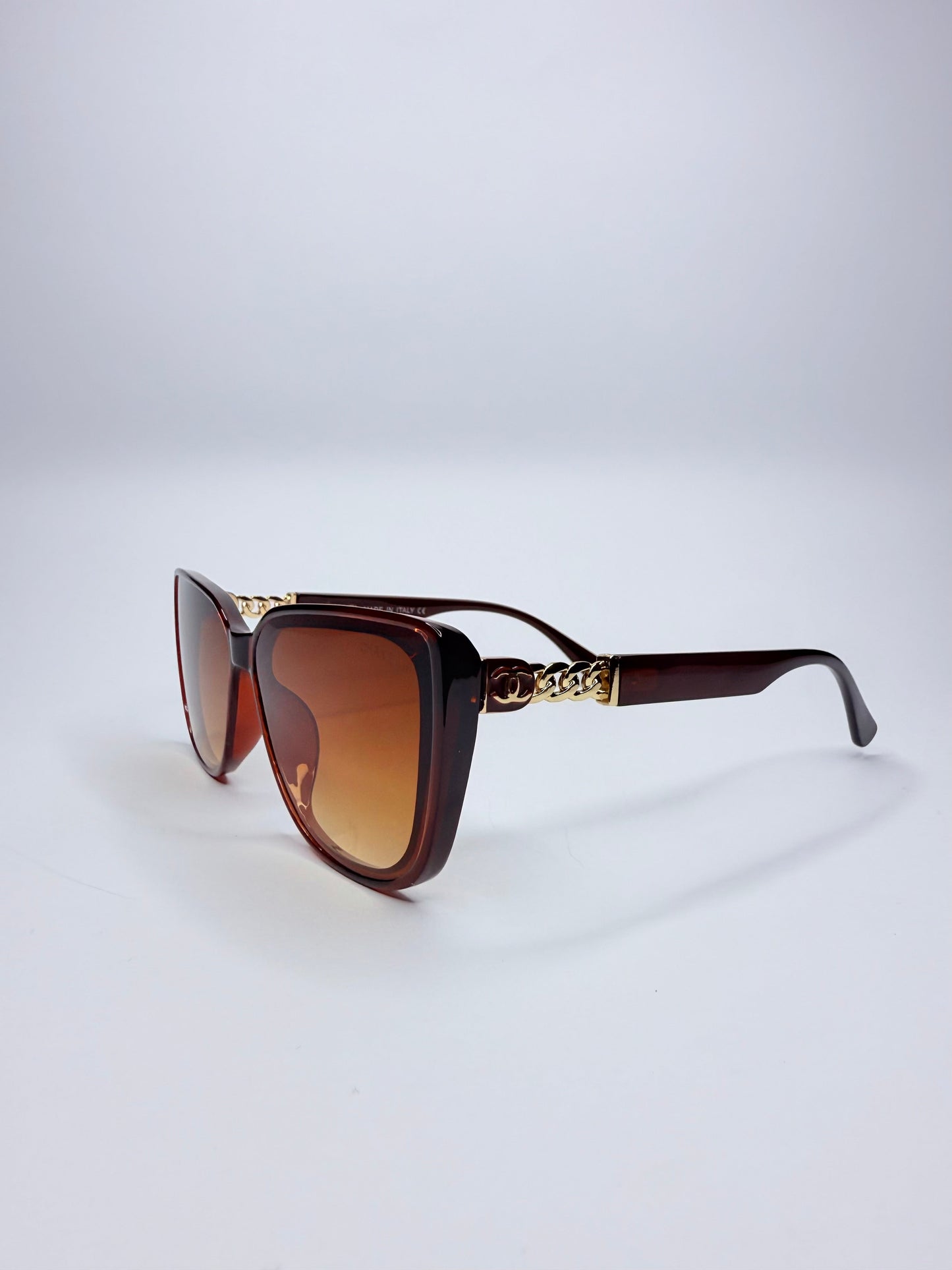 Γυναικεία Γυαλιά Ηλίου Chanel Καφέ με Χρυσή Αλυσίδα